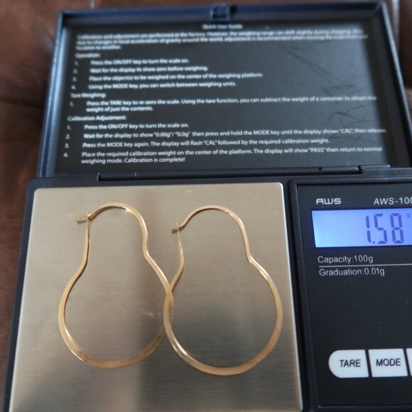 $695 Melissa Joy Manning 14K yellow gold 1 3/4" dangle hoop earrings MJM light! - Picture 14 of 15